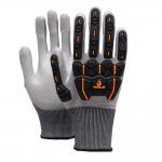 Anti Cut Anti Slip Knuckle Protection Gloves 18 Gauge PU Coated Work Gloves for sale