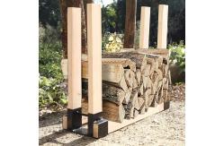 China Fireplace Wood Storage Holder Bracket Kit with Adjustable Length Metal and Firewood supplier
