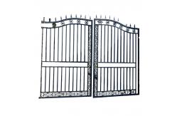 China Modern Style Iron Main Gate Designs Steel Picket Fence Gate supplier