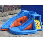 Blue Inflatable Amusement Park , Mini Bouncer With Double Water Slide for sale