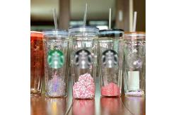 China Double Wall Acrylic  Sublimation Glass Snow Globe Tumbler 24oz supplier