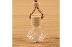 China Empty Diamond Car Reed Diffuser Pendant 8ml Air Freshener Bottle And Wooden Lid supplier