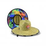 Mat Grass Patch Straw Hat Round Shape Woven Heat Printing Bottom ODM for sale