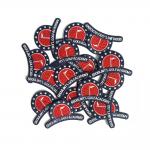 Twill Iron On Custom Logo Embroidered Patches Heat Cut Border for sale