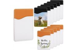China Custom Design Adhesive Phone Wallet PU Leather Sublimation Blank ID Card Holder supplier