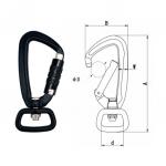 Square Swivel Type Aluminum Climbing Carabiner Self Locking for sale
