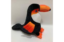China New Plush Orange Animated Parrot Toy with Squeeze Box Safe Kids Toy Children Toy BSCI Audit supplier