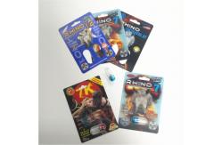 China Custom RHINO 69 Male Enhancement Pill Packaging , 3d Lenticular Packaging Card supplier