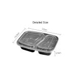 Microwave Take Out Food Box 2 Compartment Disposable Plastic With Lid for sale