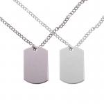 Stainless Steel Rectangle Laser Sublimation Necklace Customized Printable Pet ID Tags Sublimation Dog Tag Blanks for sale