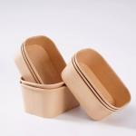 Biodegradable Food Containers Lunch Box Rectangular Rectangle White Disposable Kraft Paper Bowl for sale