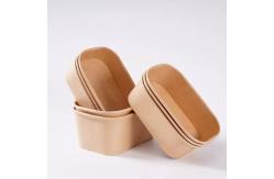 China Biodegradable Food Containers Lunch Box Rectangular Rectangle White Disposable Kraft Paper Bowl supplier