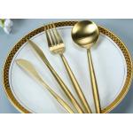 Fadeless Luxury Matte Gold SS304 Fork Knife Spoon Set for sale