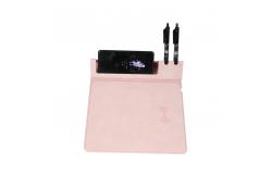 China Customised High Quality Fast Charging Multifunction Foldable Pu Leather Wireless Charging Mouse Pad supplier
