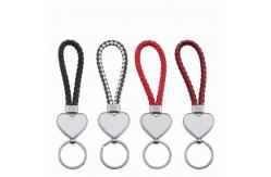 China Sublimation PU Rope Keychain Key Ring Custom Blank Sublimation Car Key Chain supplier