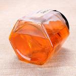 Handmade Stackable Glass Jam Jar Hexagonal Shape Small For Food Storage