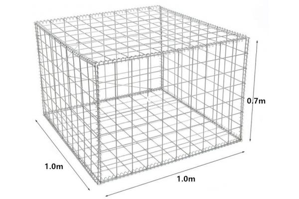 5x5cm Decoration 4mm Galvanized Gabion Baskets 1x1x0.7m