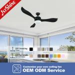 33.3W 52inch 5 Speed Remote Control Plastic LED Ceiling Fan With Light