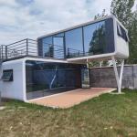 Prebuild Windproof Apple House with Sliding Glass Door Terrace Deck