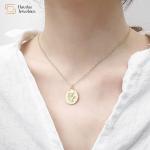 18k Gold Plated Titanium Steel Jewelry Irregular Queen Elizabeth Coin Pendant for sale