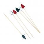 Christmas Tree Decorative Cocktail Picks Disposable Bamboo Garnish Sticks for sale