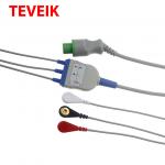 Reusable 1K Ohm 12 Pin Electrode Sensor 3 Leads Ecg Cable for sale