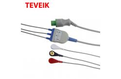 China Reusable 1K Ohm 12 Pin Electrode Sensor 3 Leads Ecg Cable supplier