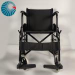 Simple Lightweight Steel Folding Wheelchair Black Powder Coating Frame for sale