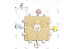 China Eco Friendly Brown Sleepy Sheep White Plush Comforter 27 X 27cm supplier