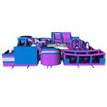 Custom Purple Gigantic Inflatable Theme Park / Kids Trampoline Park