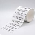 45um 1mil Tamper Proof Seal Security Sticker Gloss White With High Residue for sale