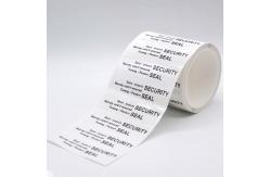 China 45um 1mil Tamper Proof Seal Security Sticker Gloss White With High Residue supplier