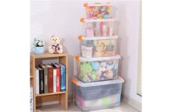 China 12L 18L 24L Clear Plastic Storage Bins Transparent Plastic Container Box supplier