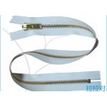 Long Metal 8# Golden Big Teeth Zipper Close End White Tape For Garment / Textile for sale