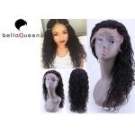 Raw Unprocessed Natural black Water Wave Human Hair Lace Wigs , 14”-24” Inch Length for sale