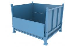 China ODM Collapsible Steel Stillage Cage Box Pallet With Half Gate 1200x1000mm supplier