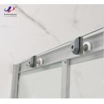 Durable Square Shower Enclosure With White Block Striped Glass And Aluminium Frame
