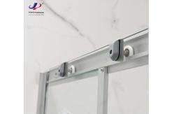 China Durable Square Shower Enclosure With White Block Striped Glass And Aluminium Frame supplier