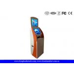 High Visible Floor Standing Touch Screen Kiosk Two Displays Tall With Metal Keypad for sale