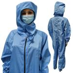 Blue Washable Dust Free ESD Garment Anti Static For Cleanroom Industry for sale