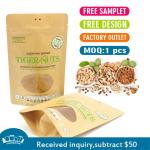Food Grade Compostable 250g Kraft Paper Bag With Transparent Window