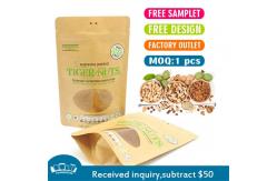 China Food Grade Compostable 250g Kraft Paper Bag With Transparent Window supplier