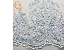 China MDX Embroidered Mesh Lace Fabric Sequins Water Soluble By The Yard supplier