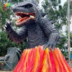 Outdoor Custom Animatronics Godzilla Monster Volcano In Amusement Park for sale