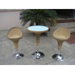 Pool Resin Wicker Bar Set , Outdoor Garden Rattan Bar Furniture for sale