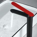 Brass Vessel Single Hole Single Handle Basin Mixer Tap in Matte Black for sale