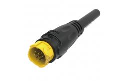 China M19 Connector 9pin Yellow 5A Solder Overmolded Aluminum Alloy Shell Nylon IP67 supplier