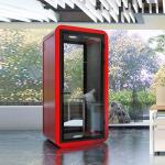 Red Privacy Acoustic Pods Meeting Room Soundproof Office Phone Booth Pods for sale