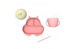 China Customizable Animal Squirrel Silicone Feeding Set for Children 6 Months and Older supplier