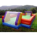 Yellow With Blue Inflatable Soap Soccer Field For Commercial Use